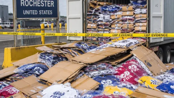 Rochester customs seize 80 counterfeit soccer jerseys, including 40 labeled FIFA