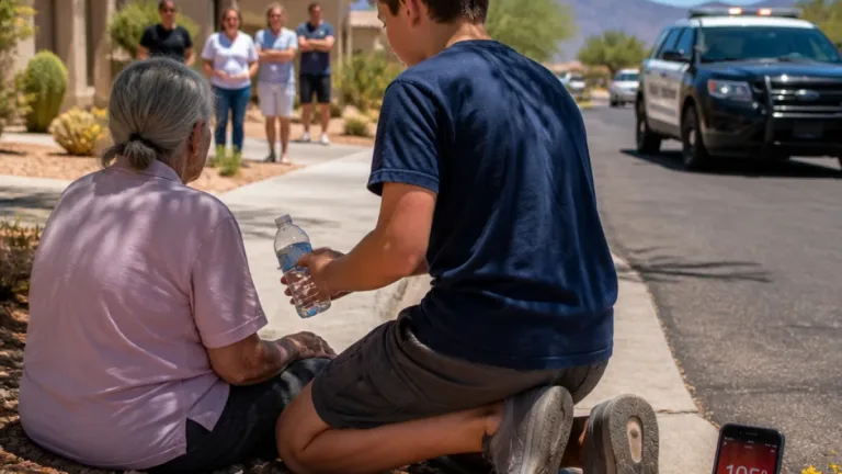 14-year-old stays with disoriented woman in triple-digit heat, helps reunite her with family
