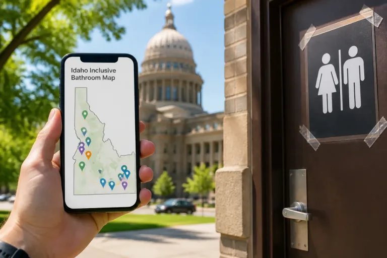 Advocates map safe restrooms as Idaho criminalizes transgender bathroom use