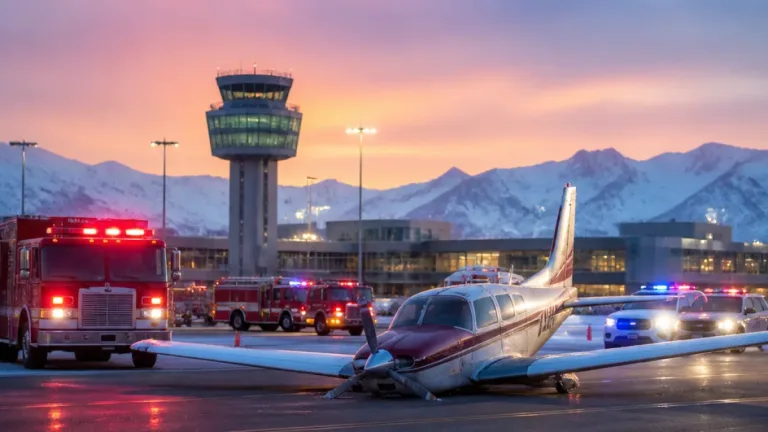 Anchorage airport runway incident: small plane lands with reported gear problem, no injuries