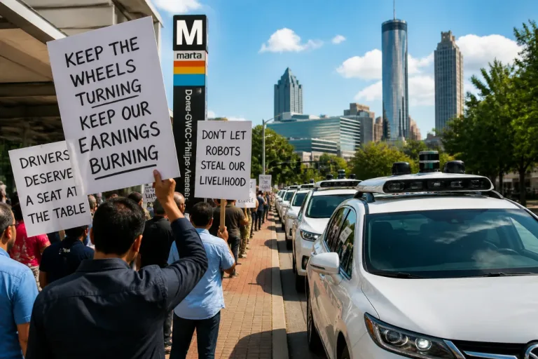 Atlanta rideshare drivers rally over Waymo expansion, raise concerns about earnings