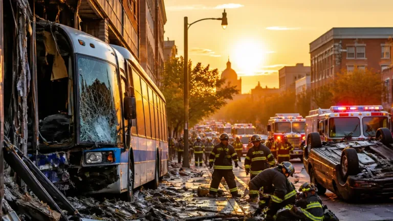 Bus plows into building in Baltimore area; 33 people reported injured