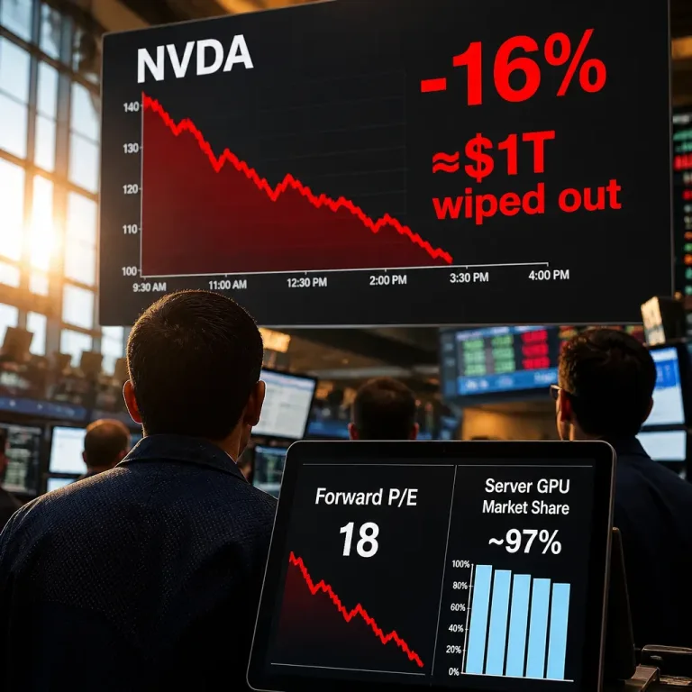 Nvidia market value plunges about $1 trillion after 16% slide from May peak