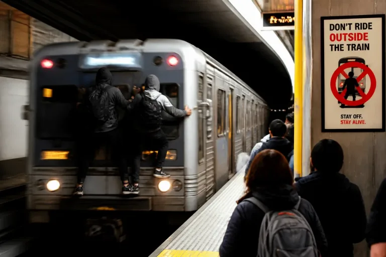 Dangerous 'subway surfing' video shows riders clinging to Metro D Line under Los Angeles