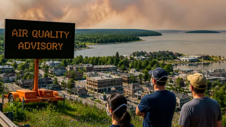 Dense smoke over Wisconsin comes from fires in Minnesota and Canada, not local blazes