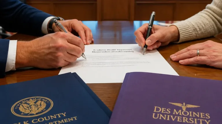 Des Moines university, Polk County formalize public health training partnership