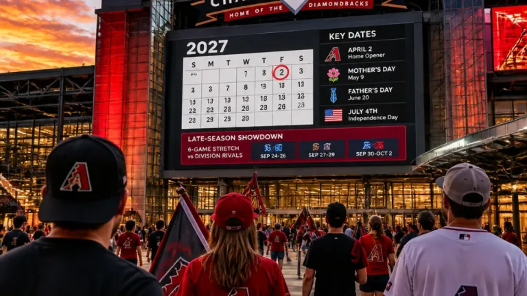Diamondbacks release 2027 schedule with April home opener, late-season divisional stretch