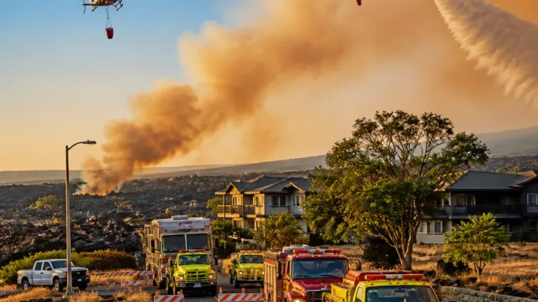 Evacuation lifted after wind-driven wildfire burns near Waikoloa Village