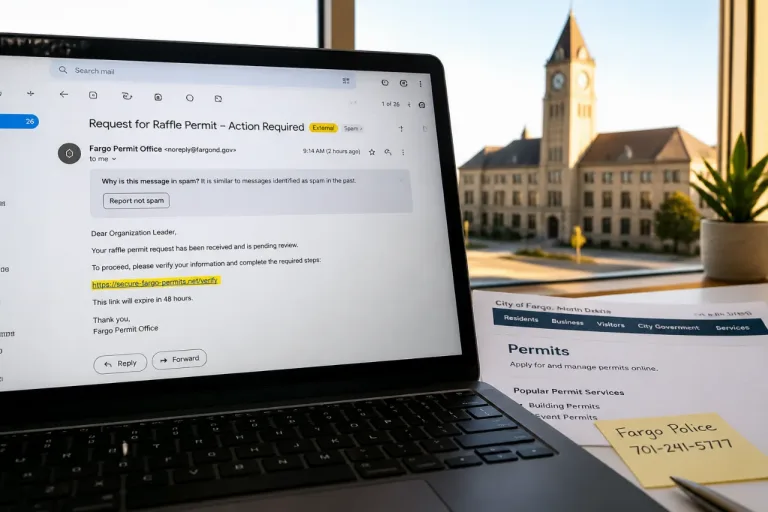 Fargo officials warn of email scam falsely tied to Planning Commission raffle permit