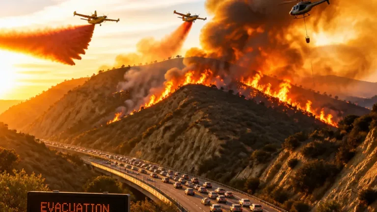 Fast-moving Summit Fire scorches thousands near Los Angeles; evacuations ordered