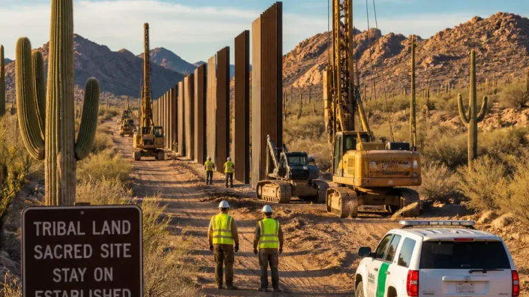 Federal crews begin border wall work on Tohono O'odham land despite tribal objections