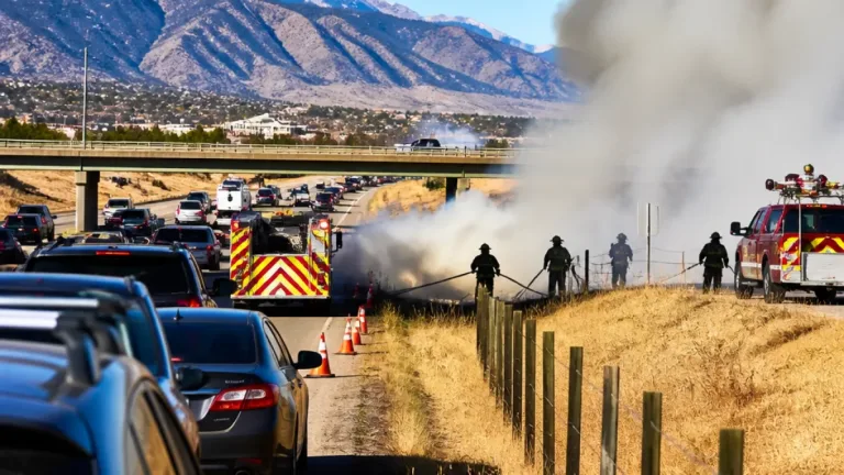 Fire near I‑25 prompts closures north of Colorado Springs south of Baptist Road