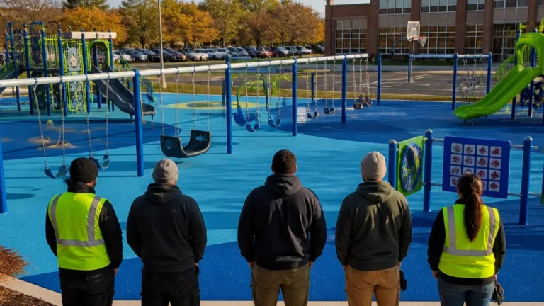 Grand Rapids volunteers finish accessible playground at Gerald R. Ford Academic Center