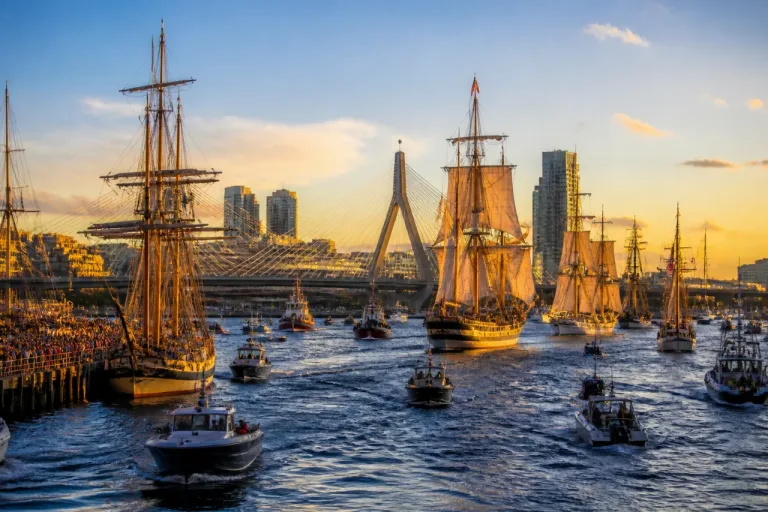 Historic tall ships race toward Boston as Sail Boston draws crowds