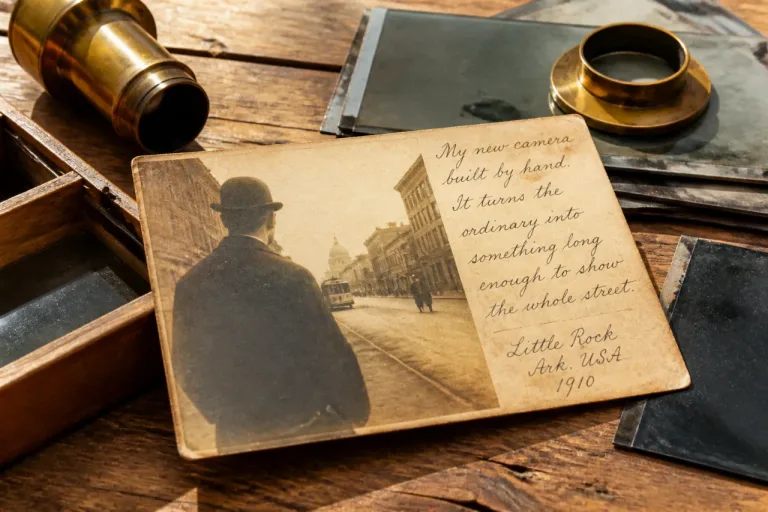 Little Rock postcard from 1910 highlights an inventive local photographer