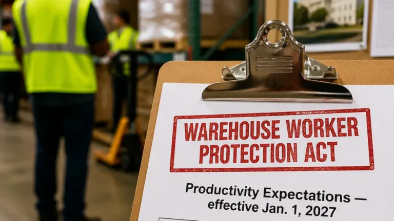McKee signs warehouse worker protections into law, sets new rules for quotas and breaks