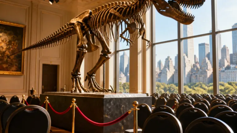 Nearly complete T. rex skeleton known as “Gus” goes to auction in New York with $20–30M estimate