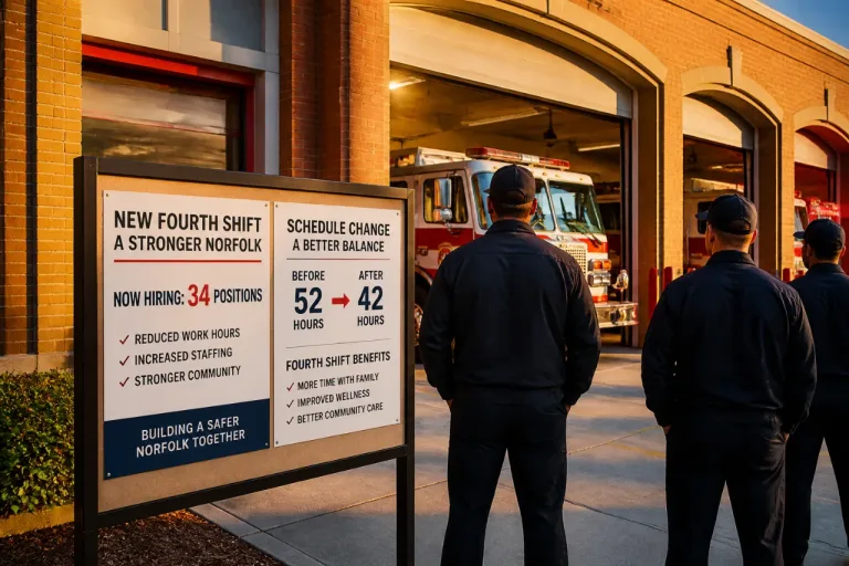 Norfolk adds fourth fire shift to curb overtime and boost firefighter health