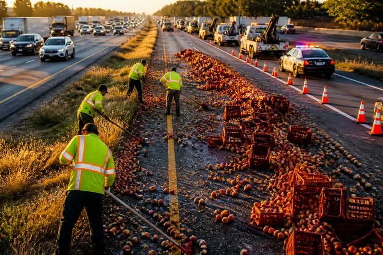 Peach spill slows southbound I‑5 through Elk Grove, CHP says