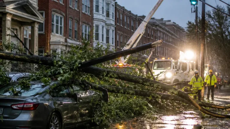 Philadelphia hit by evening thunderstorm: downed trees, thousands without power