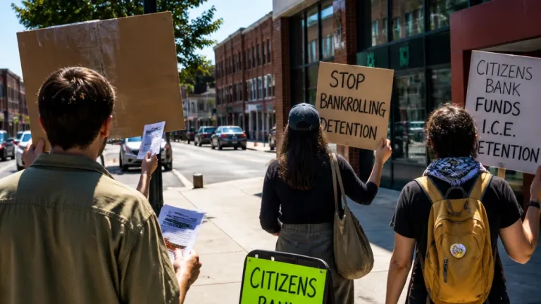 Protesters in Pawtuxet Village Demand Citizens Bank Cut Ties With ICE Contractors