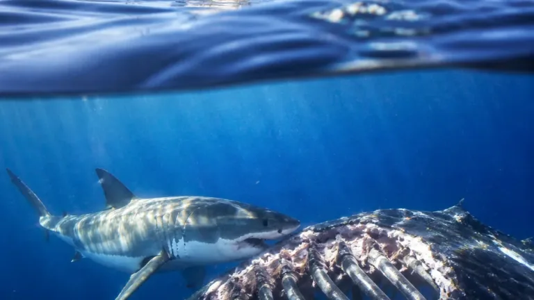 Researchers capture possible first great white video off Block Island while feeding on whale carcass