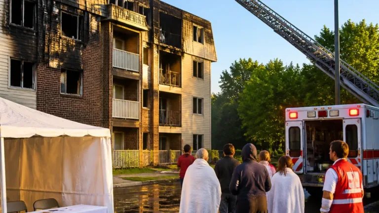 Seven rescued after significant fire at Ridgeview Condominiums in New Haven