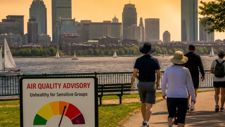 Smoke from distant wildfires keeps skies hazy, prompts air-quality alert and heat advisory