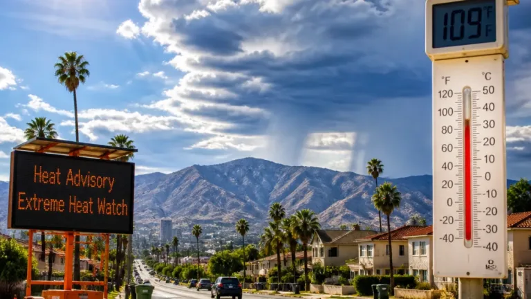Southern California faces extreme heat this week with highs up to 110°F and storm risk