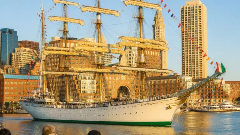 Stad Amsterdam returns to Boston Harbor for Sail Boston with international crew