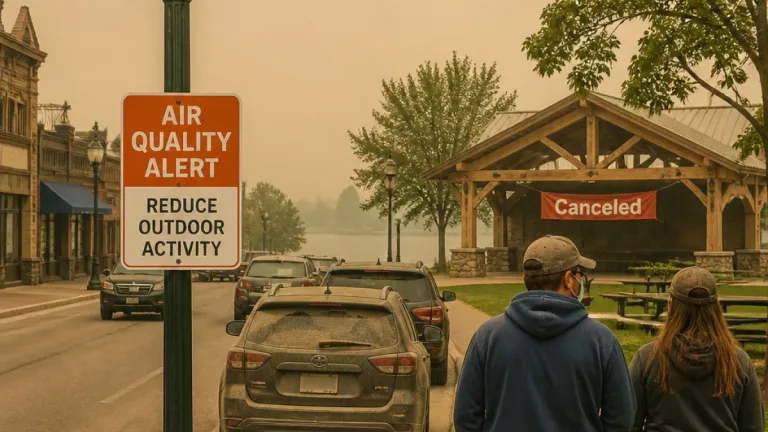 Thick smoke from distant wildfires brings air quality alerts to northern Michigan