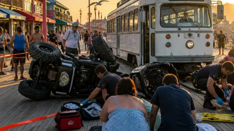Two police ATVs collide on Atlantic City boardwalk, seven people treated at hospital