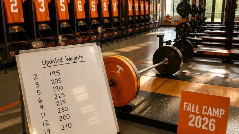 Vols update 2026 roster: several number changes and notable weight gains ahead of fall camp