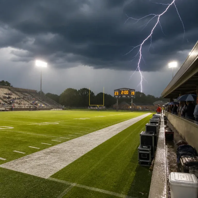 Lightning halts Buccaneers‑Browns at two‑minute warning; heat and storms in forecast